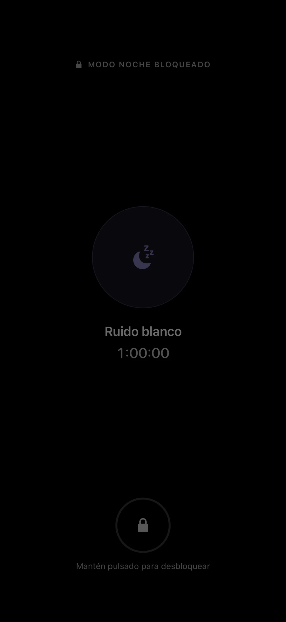 Modo noche de Calma bloqueado